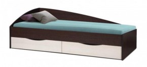 Кровать одинарная "Фея - 3" асимметричная 2000х900 (венге / вудлайн кремовый) в Винзили - vinzili.mebel-74.com | фото